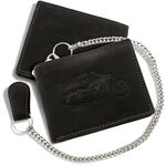 Black Motorcycle Chain Leather Wallet RFID 2