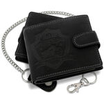 Black Leather Wallet with Chain Motor 1