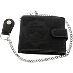 Black Leather Wallet with Chain Motor 2