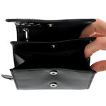 Women's Black Leather La Scala Wallet 5