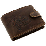 Motocross sports brown leather wallet 1