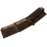 Motocross sports brown leather wallet 5