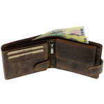 Motocross sports brown leather wallet 6