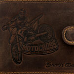 Motocross sports brown leather wallet 7