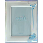 Silver-plated photo frame for boys baby shoes 17cm 2