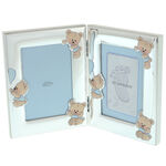 Double photo frame blue teddy bear molding kit 19cm 1