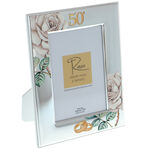 Gold wedding photo frame roses 19cm