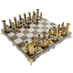Exkluzív aranyozott bronz sakk 1