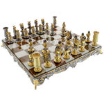 Exkluzív aranyozott bronz sakk 3