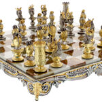 Exkluzív aranyozott bronz sakk 11