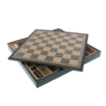 Exclusive chess box leather, metal pieces Napoleon 35cm 7