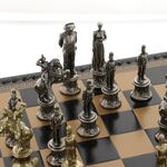 Exclusive chess box leather, metal pieces Napoleon 35cm 4
