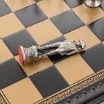 Exclusive chess box leather, metal pieces Napoleon 35cm 5