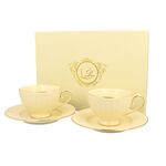 Set of 2 Nina porcelain cups and plates 220ml 1