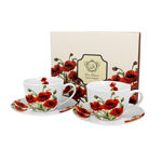 Set of 2 porcelain cups with poppies 250ml 1