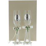Set of 2 champagne glasses wedding tree of life