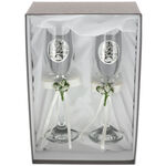 Set of 2 champagne glasses wedding tree of life 3
