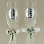 Set of 2 champagne glasses wedding tree of life 7