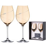 Set of 2 Chrystal Wine Glasses Amber Silhouette 5