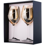 Set of 2 Chrystal Wine Glasses Amber Silhouette 6