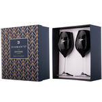 Set of 2 Crystal Wine Glasses Black Silhouette 7