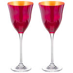 Set of 2 Wine Glasses Crystal Red Oro 2