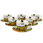 Set of 6 porcelain cups Claude Monet Poppy Field 280ml 1