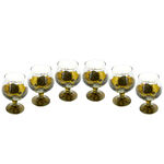 Set of 6 painted brown brandy glasses 2