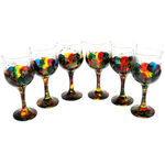 Set of 6 Painted Wine Glasses Valencia 2