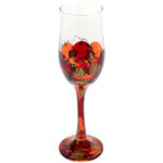 Set of 6 champagne glasses painted red orange 3