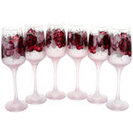Set of 6 champagne glasses painted pink 2