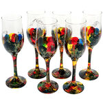 Set of 6 champagne glasses painted Valencia 1