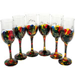 Set of 6 champagne glasses painted Valencia 3
