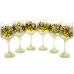 Set of 6 hand painted gold wine glasses 2