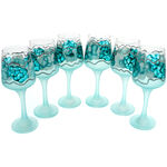 Green hand painted wine glasses 2