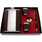 Gift Set with Flask, Two Shot Glasses and Pen 3
