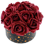 Teddy bear gift set with burgundy roses 4