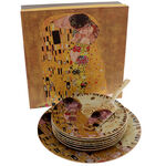 Porcelán Tányér Szett Gustav Klimt Csók 2