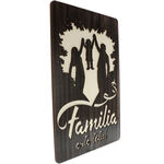 Wenge Wooden Wall Decoration Family with Boy 57cm 2