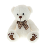 White teddy bear with bow 25cm 1