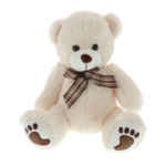 Cream teddy bear with bow 25cm