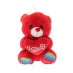 Red teddy bear rainbow heart 20cm 1
