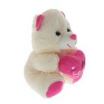 Cream teddy bear with pink heart 20cm 3