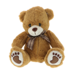Brown fluffy teddy bear with bow 25cm 1