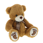 Brown fluffy teddy bear with bow 25cm 2