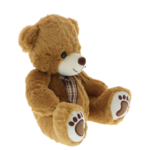 Brown fluffy teddy bear with bow 25cm 3