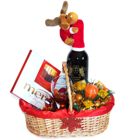 Moose Christmas Gift Basket