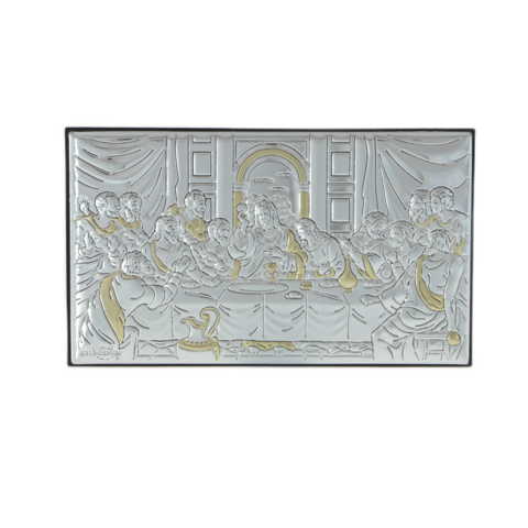 Silver plated icon of the Last Supper 11cm