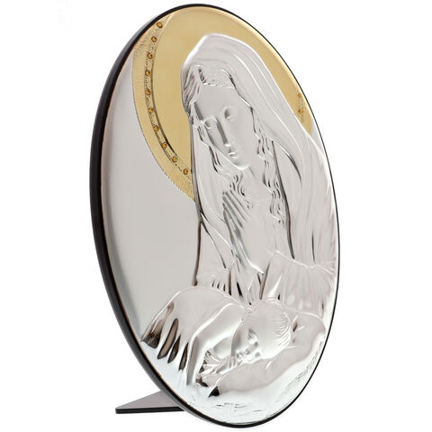 Virgin Mary 3D Oval Icon