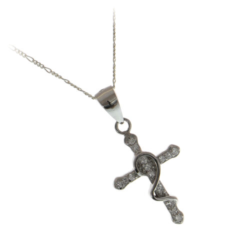 Necklace with silver crucifix pendant
